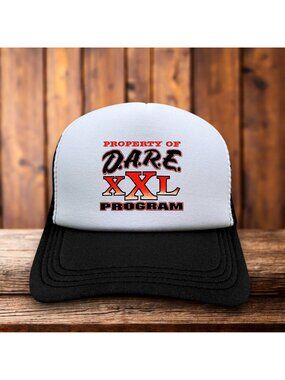 D.A.R.E. XXL Program Anti-Drug Mens Trucker Hat Black Rare 90s Y2K Logo Cap